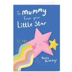Card Factory Personalised Birthday Card - From Your Little Star, Mummy
