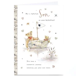 Personalised Birthday Card - Paper Boat Bears, Son Kids For Son|Son