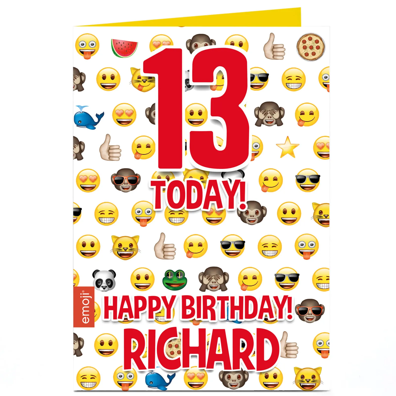 Kids Card Factory Personalised Birthday Card - Emoji Emoji Emoji, Editable Age