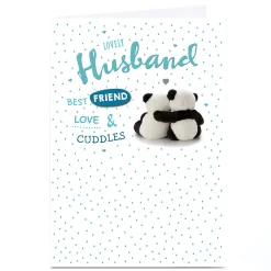 Card Factory Personalised Birthday Card - Panda Bear Cuddle, Husband