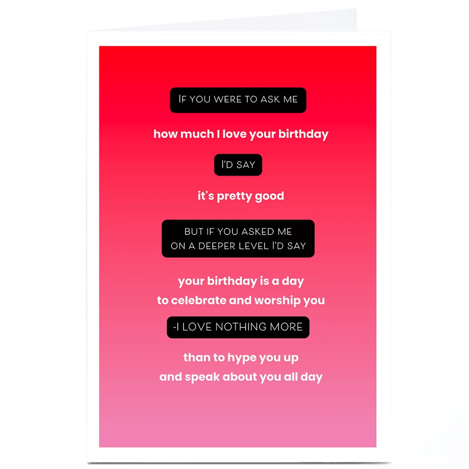 Card Factory Personalised Birthday Card - If You Asked Me On a Deeper Level