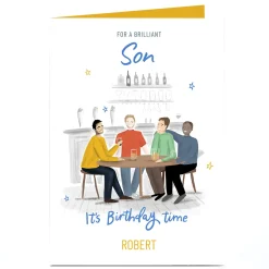 Card Factory Personalised Birthday Card - Pub Gathering, Son