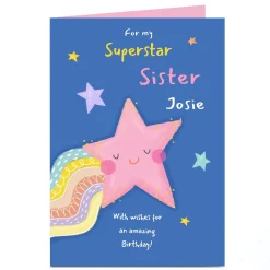 Kids Card Factory Personalised Birthday Card - Superstar Shooting Star