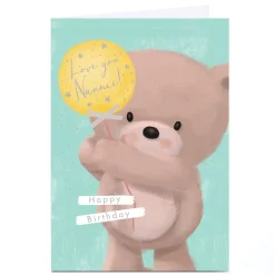 Hot Personalised Birthday Card - Baby Bear Love You Balloon, Nannie Birthday|For Her