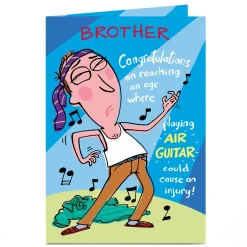 Card Factory Personalised Birthday Card - Air Guitar