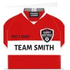 Card Factory Personalised Birthday Card - Dad, Football Shirt Red & White