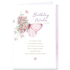 New Personalised Birthday Card - Butterfly Birthday Wishes For You For Friend|For Friend