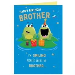 Best Personalised Birthday Card - Smiling Because You're My Brother For Brother|Funny