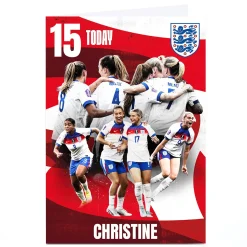 Card Factory Personalised Birthday Card - Lionesses England Team 15 Today