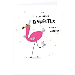 Card Factory Personalised Birthday Card - Flam-azing Flamingo, Daughter