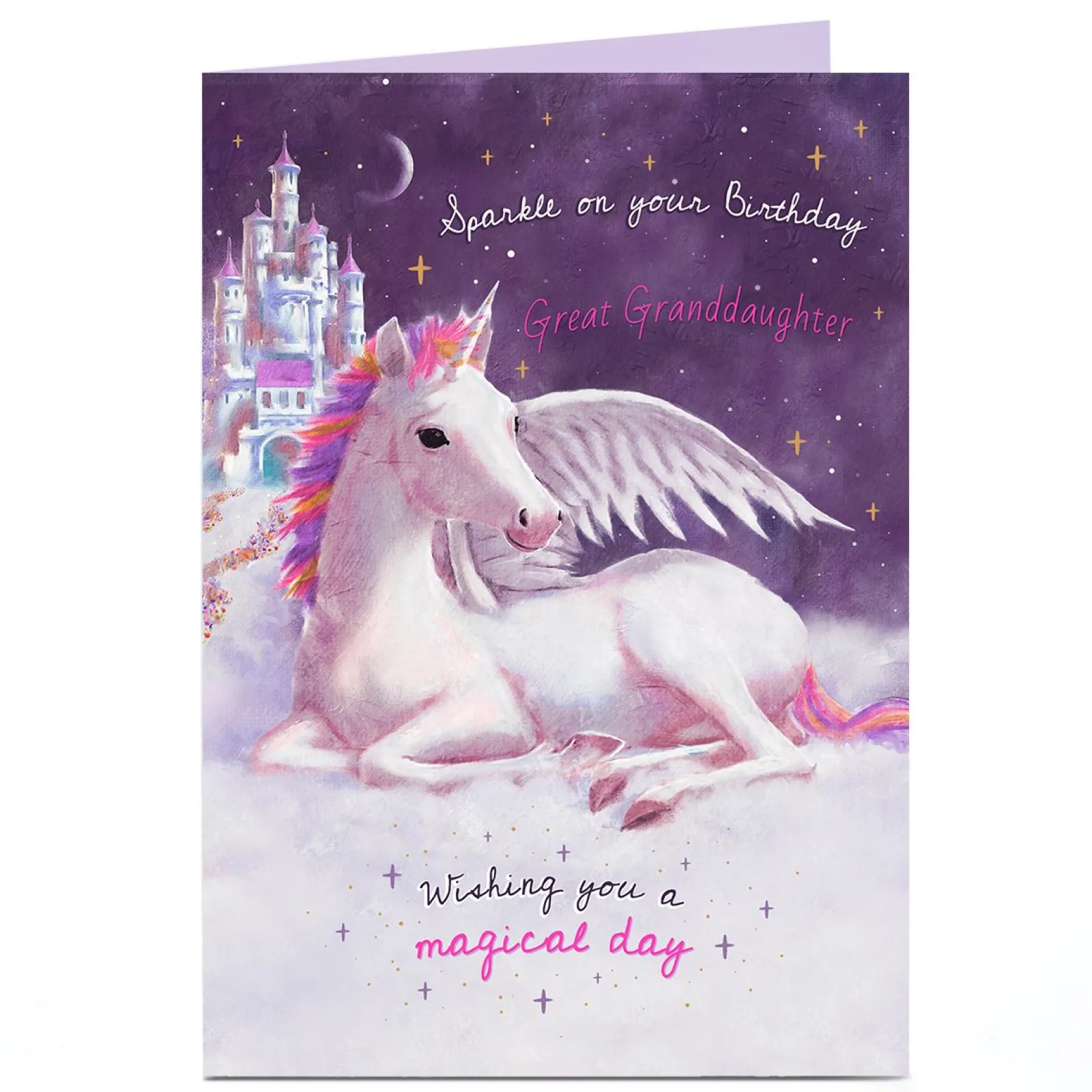 New Personalised Birthday Card - Pink & Purple Unicorn Kids For Kids|Birthday