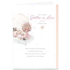 Best Personalised Birthday Card - Pastel Vanity Table, Sister-in-Law Birthday|For Her