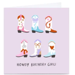 Card Factory Personalised Birthday Card - Cowboy Boots