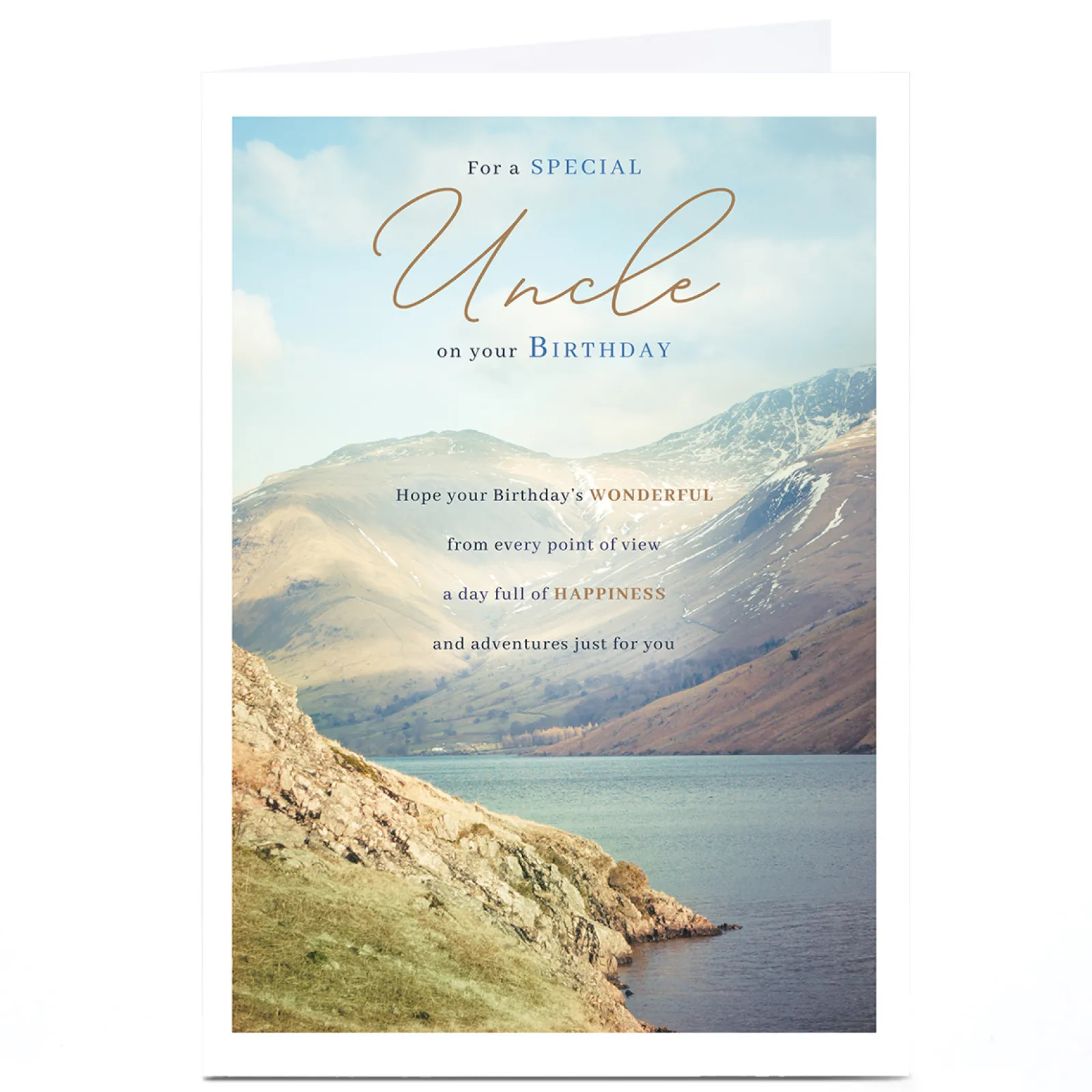 Best Personalised Birthday Card - Wonderful View Mountain Scene, Uncle For Uncle|Birthday