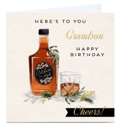 Card Factory Personalised Birthday Card - Here's To You, Grandson
