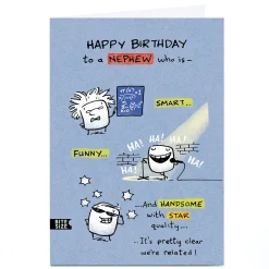 Card Factory Personalised Birthday Card - It's Clear We're Related, Nephew