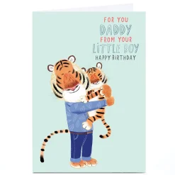 Card Factory Personalised Birthday Card - Daddy Tiger, From Your Little Boy