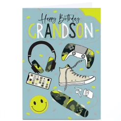 Best Personalised Birthday Card - Camouflage Tech, Grandson For Grandson|Grandson
