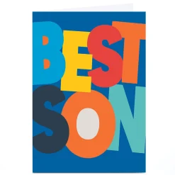 Online Personalised Birthday Card - Best Son Bold Letters, Son For Son|Son