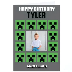 Kids Card Factory Personalised Birthday Card - Minecraft - Image
