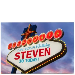 BOY Card Factory Personalised Birthday Card - Las Vegas, Editable Age