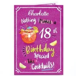 Hot Personalised Birthday Card - Birthday Cocktails, Editable Age For Sister|For Niece