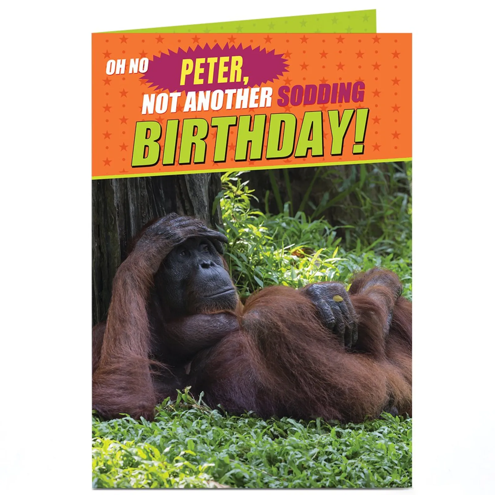 Card Factory Personalised Birthday Card - Orangutan