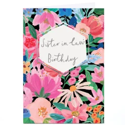 Discount Personalised Birthday Card - Sister In Law Florals Birthday|For Her