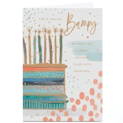 Clearance Personalised Birthday Card - Blue Birthday Cake, Bampy Birthday|For Him