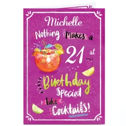 Online Personalised Birthday Card - Special Cocktails, Editable Age For Sister|For Niece