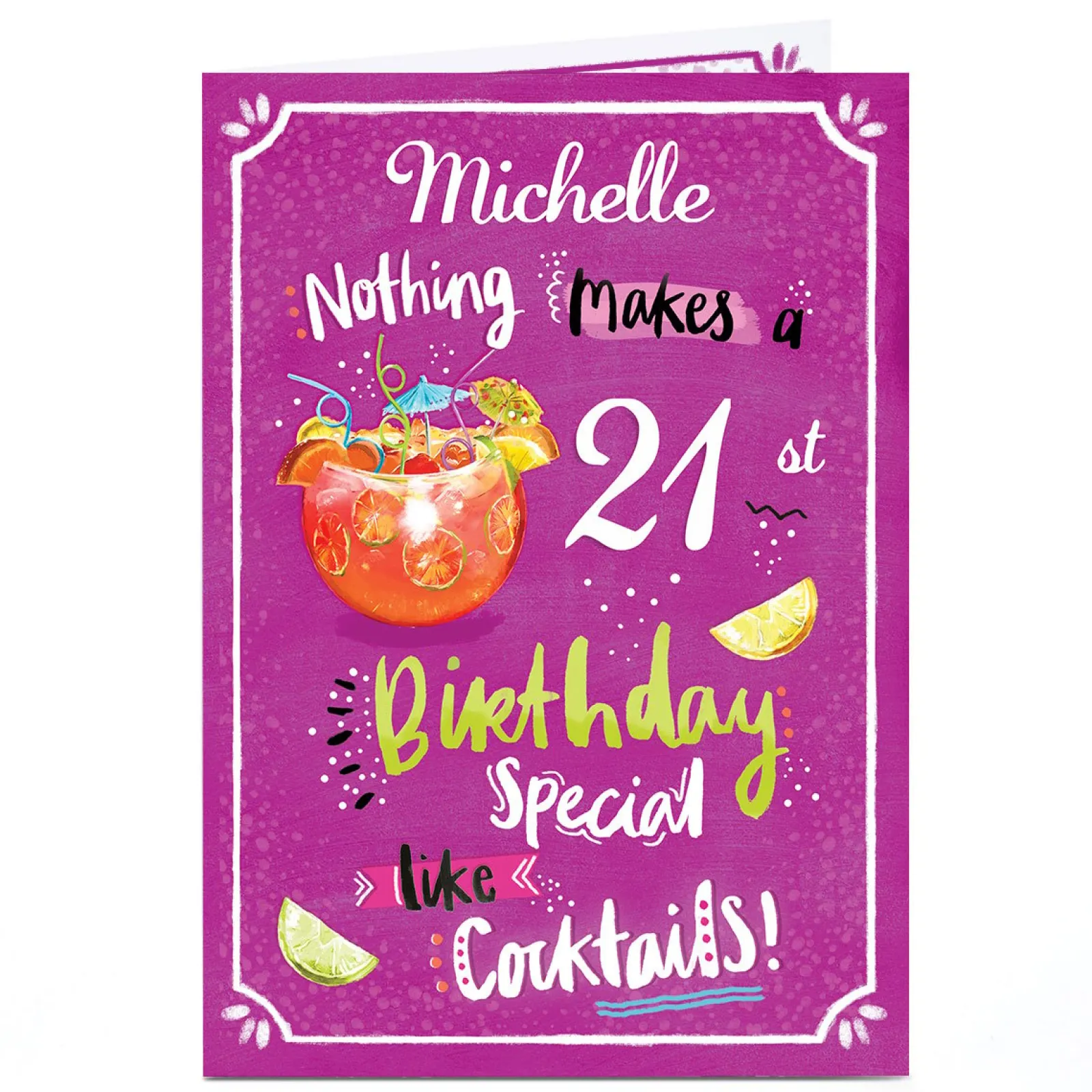 Online Personalised Birthday Card - Special Cocktails, Editable Age For Sister|For Niece