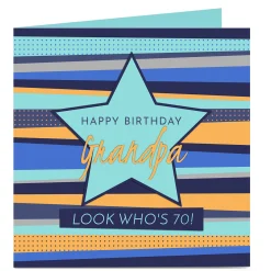 Outlet Personalised Birthday Card - Stripes & Star, Grandpa For Uncle|For Grandad