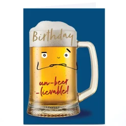 Sale Personalised Birthday Card - Un-beer-lievable Birthday|For Him