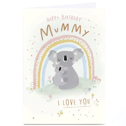 Card Factory Personalised Birthday Card - Mummy Cuddly Koalas