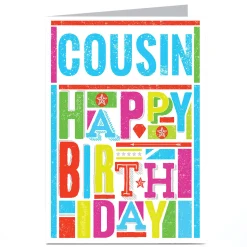 Personalised Birthday Card - Colourful Letters [any name/relative] Kids For Everyone|For Kids