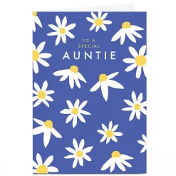 Card Factory Personalised Birthday Card - Special Auntie Daisies