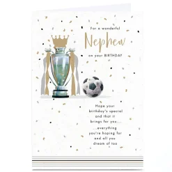 Hot Personalised Birthday Card - Football Trophy Poem, Nephew For Nephew|Birthday