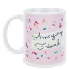 Card Factory Personalised Birthday Mug - Pink Confetti, Editable Age & Recipient
