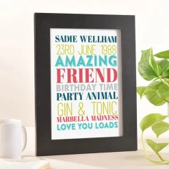 Card Factory Personalised Birthday Time Portrait Print