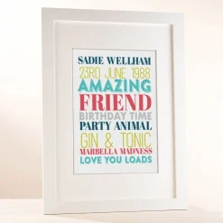 Card Factory Personalised Birthday Time Portrait Print
