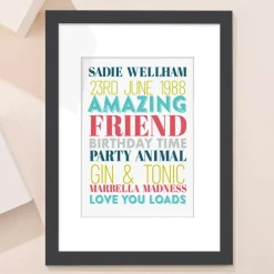 Card Factory Personalised Birthday Time Portrait Print