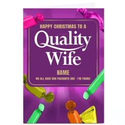 Card Factory Personalised Bits N Bobs Christmas Card - Quality Wife