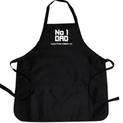 Sale Personalised Black Apron - No.1 Dad Gifts For Him|Birthday Gifts