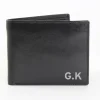 Card Factory Personalised Black Wallet With Initials