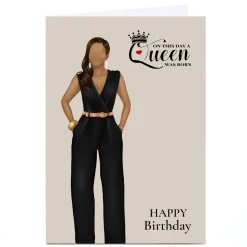 Card Factory Personalised Bleu Hyacinth Card - A Queen was Born