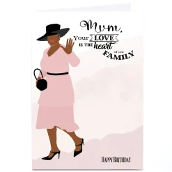 Card Factory Personalised Bleu Hyacinth Card - Mum Your Love is The Heart