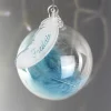 Card Factory Personalised Blue Feather Glass Bauble