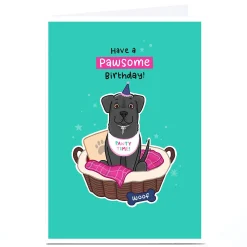 Kids Card Factory Personalised Blue Kiwi Birthday Card - Labrador