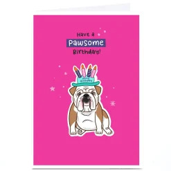 Card Factory Personalised Blue Kiwi Birthday Card - Bulldog