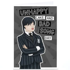 Card Factory Personalised Blue Kiwi Birthday Card - Unhappy Cake and Bad Song Day